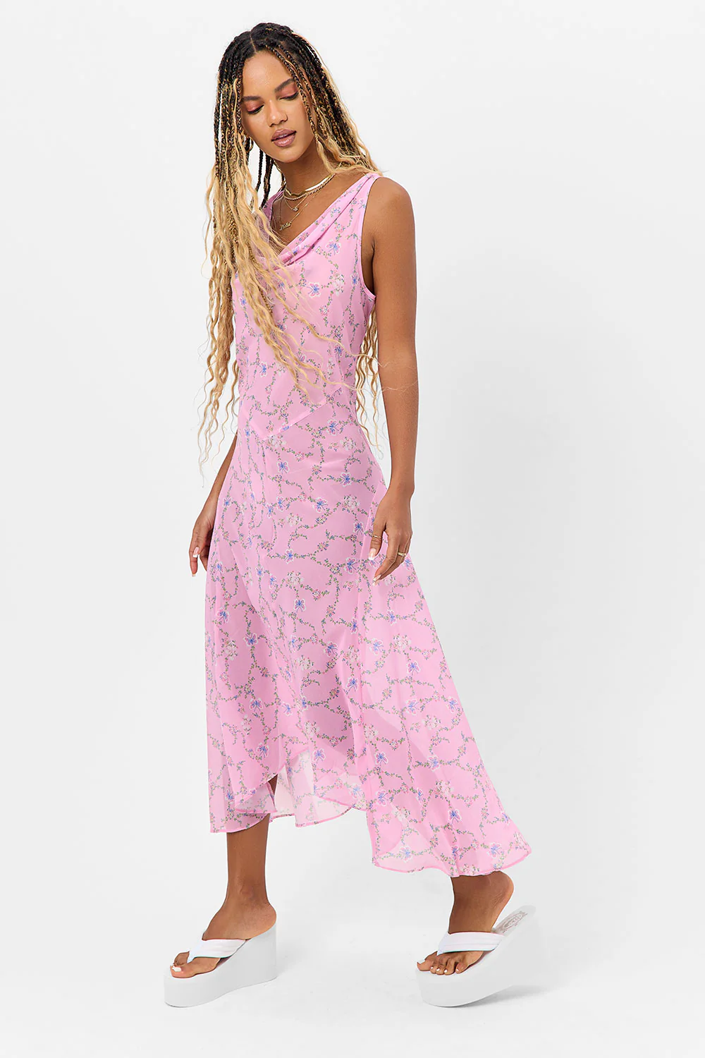 Molly Floral Chiffon Dress - Fairytale - Image 5