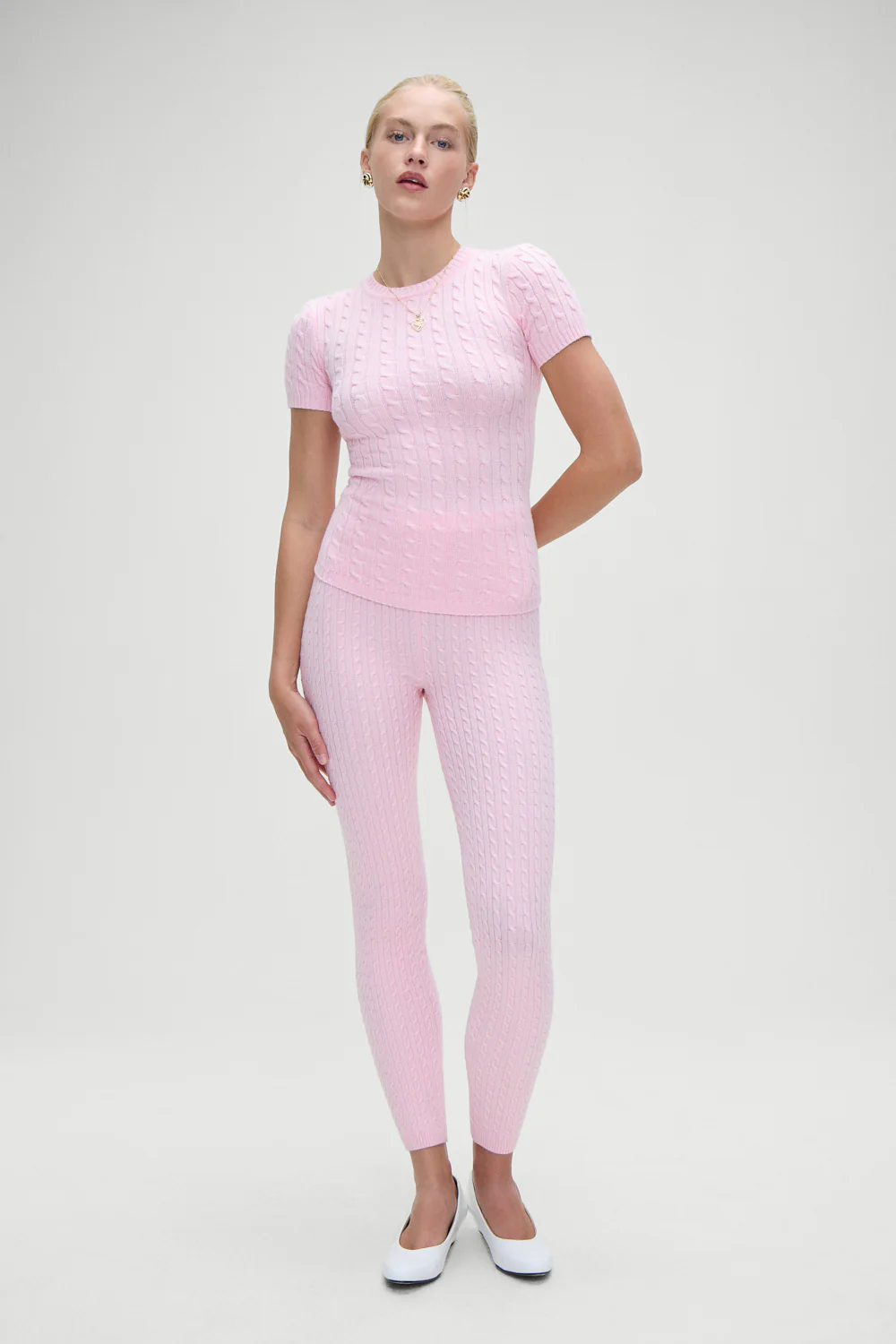 Mulholland Cable Knit Sweater - Cozy Pink - Image 6