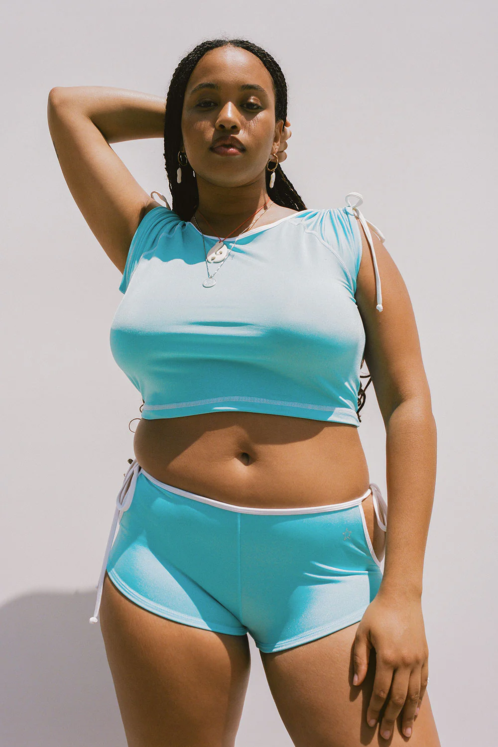 Myles Shine Crop Top - Aquamarine - Image 3
