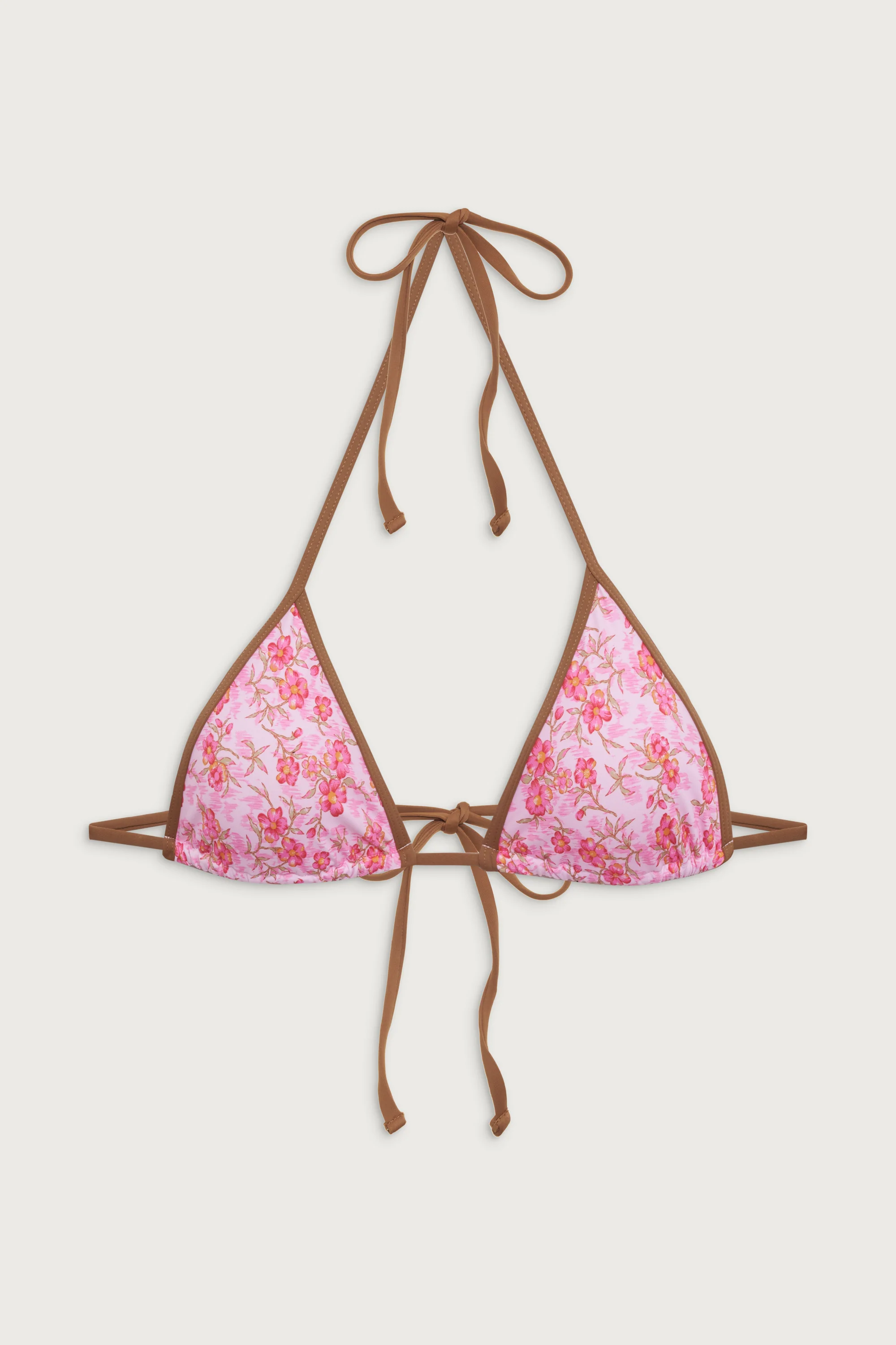 Nick Floral Triangle Bikini Top - Watercolor Hibiscus - Image 3