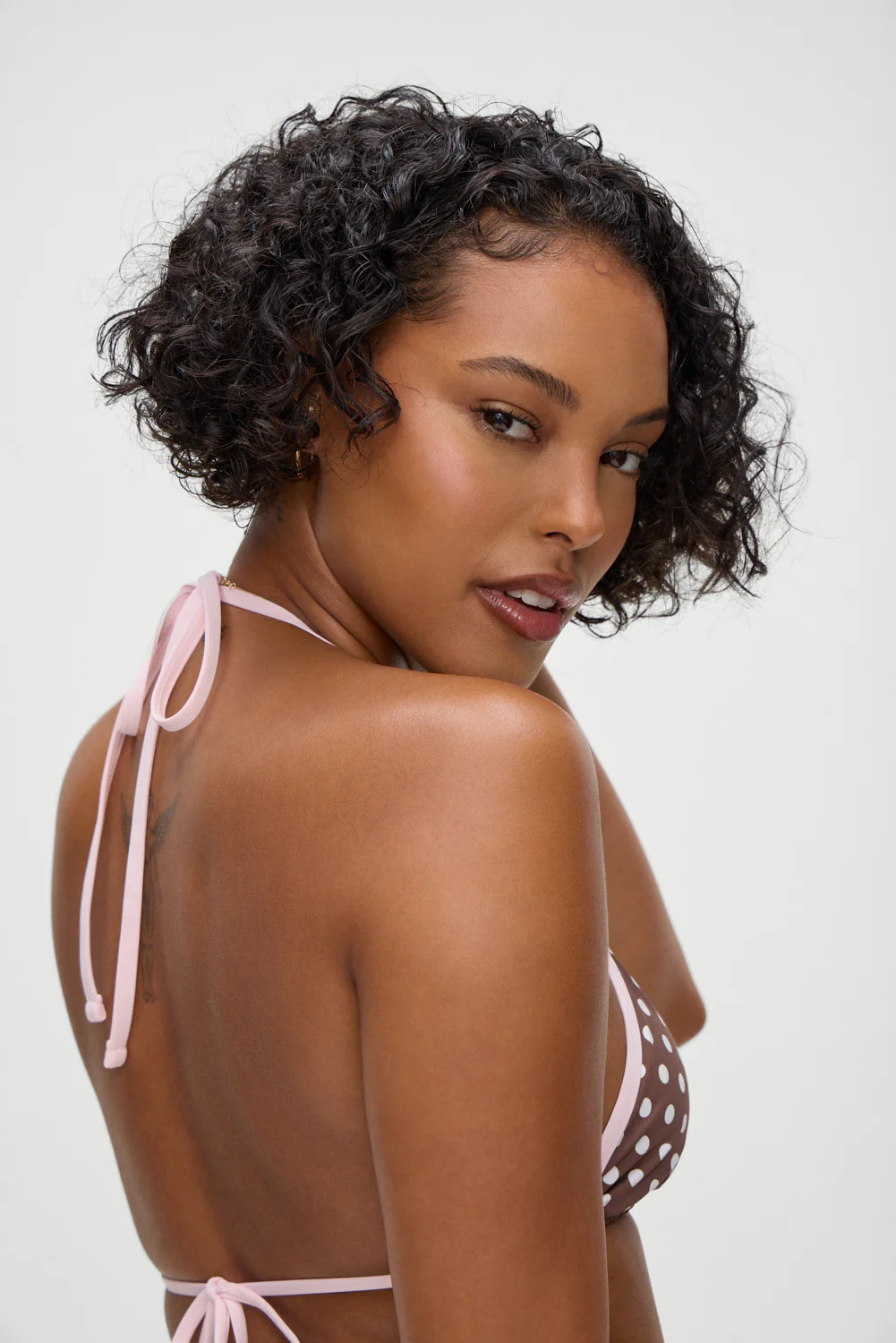 Nick Skimpy Triangle Bikini Top - Cocoa Dot - Image 2