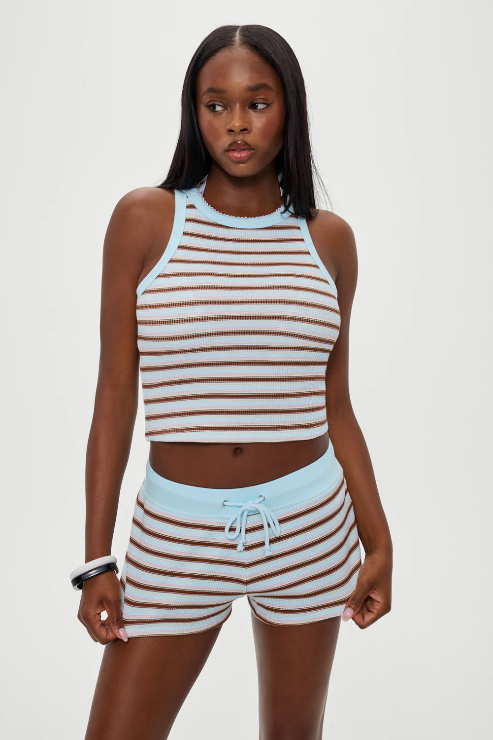 Noah Striped Mini Shorts - Verona Stripe - Image 6