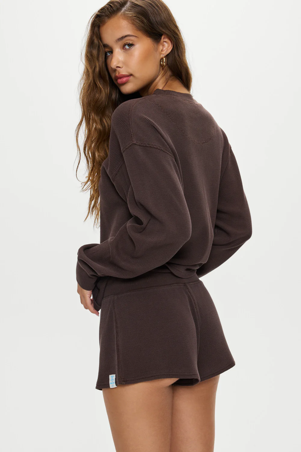 Noah Thermal Mini Shorts - Walnut - Image 6