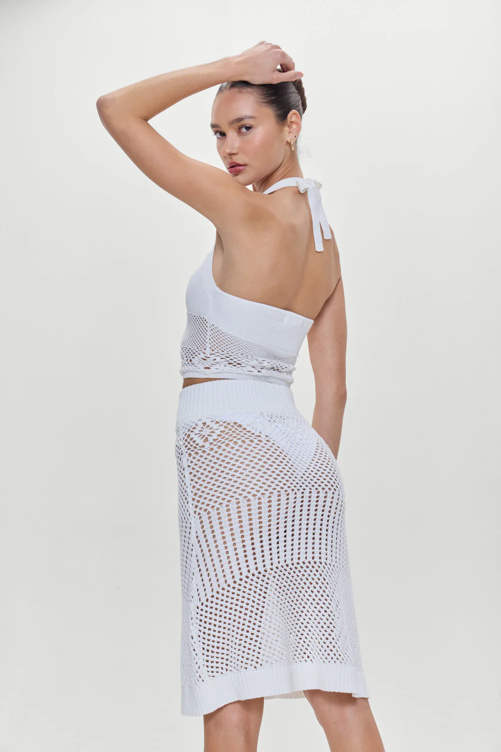 Orchard Crochet Midi Skirt - White - Image 5