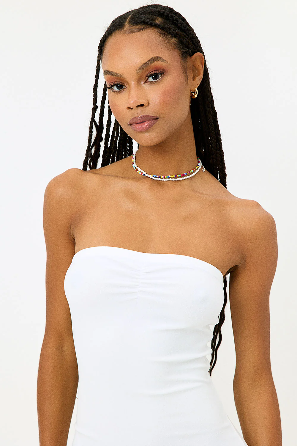 Palmer Terry Strapless Tube Dress - White - Image 4