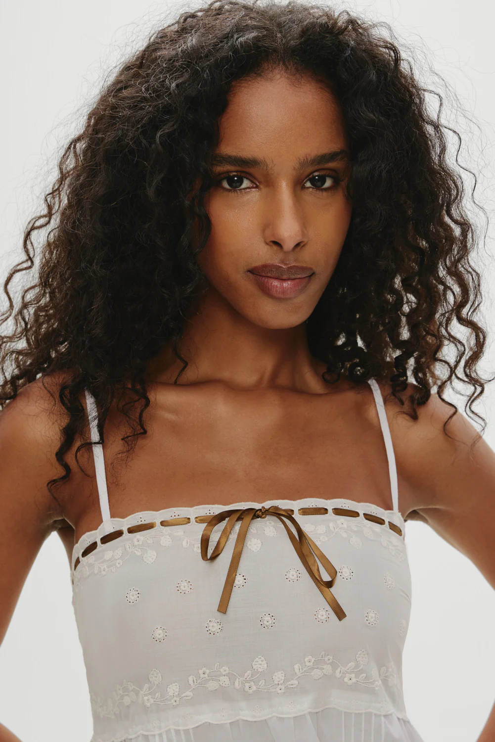 Paris Cotton Babydoll Dress - Daisy White - Image 5