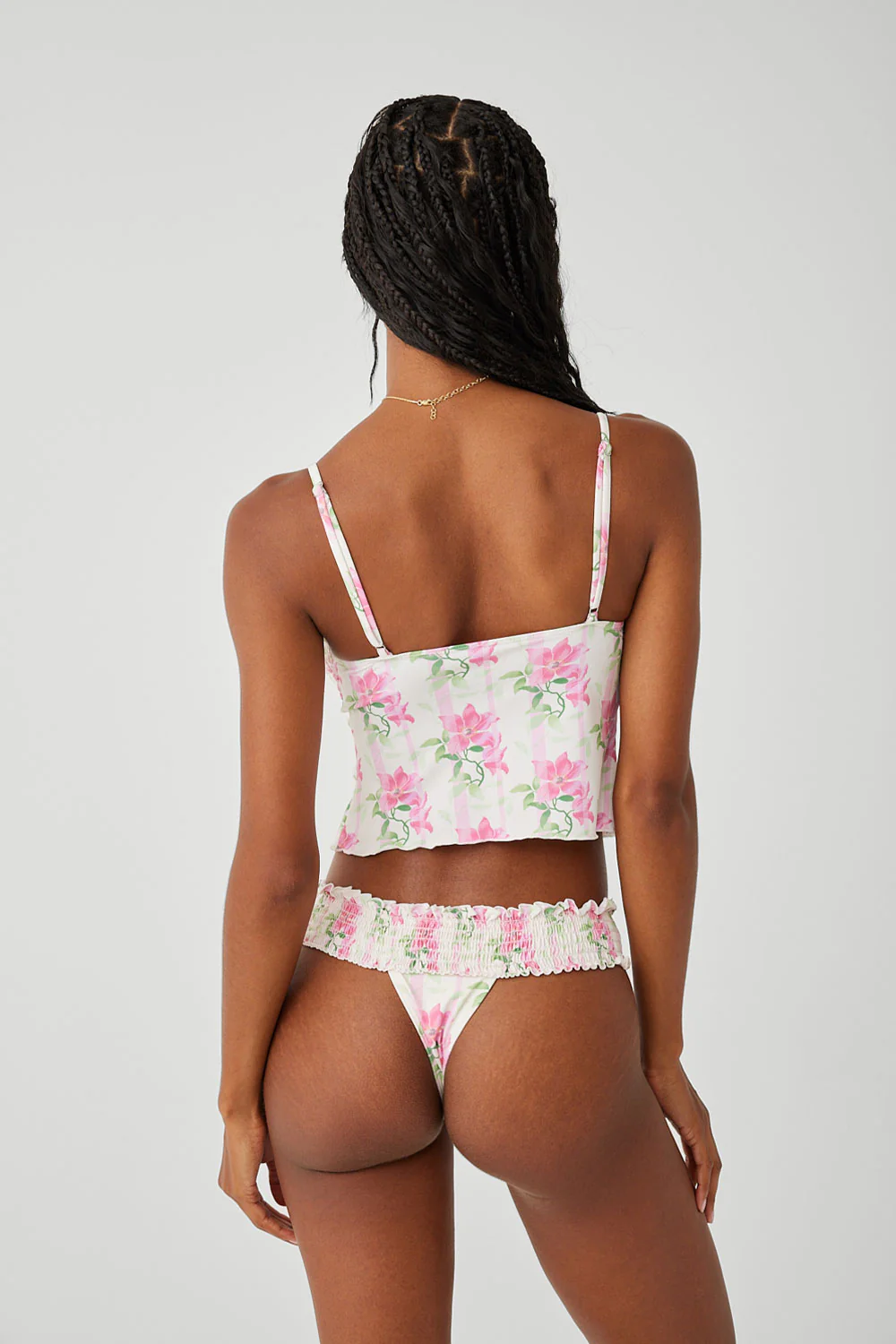 Penelope Floral Tankini Bikini Top - Tiger Lily - Image 3