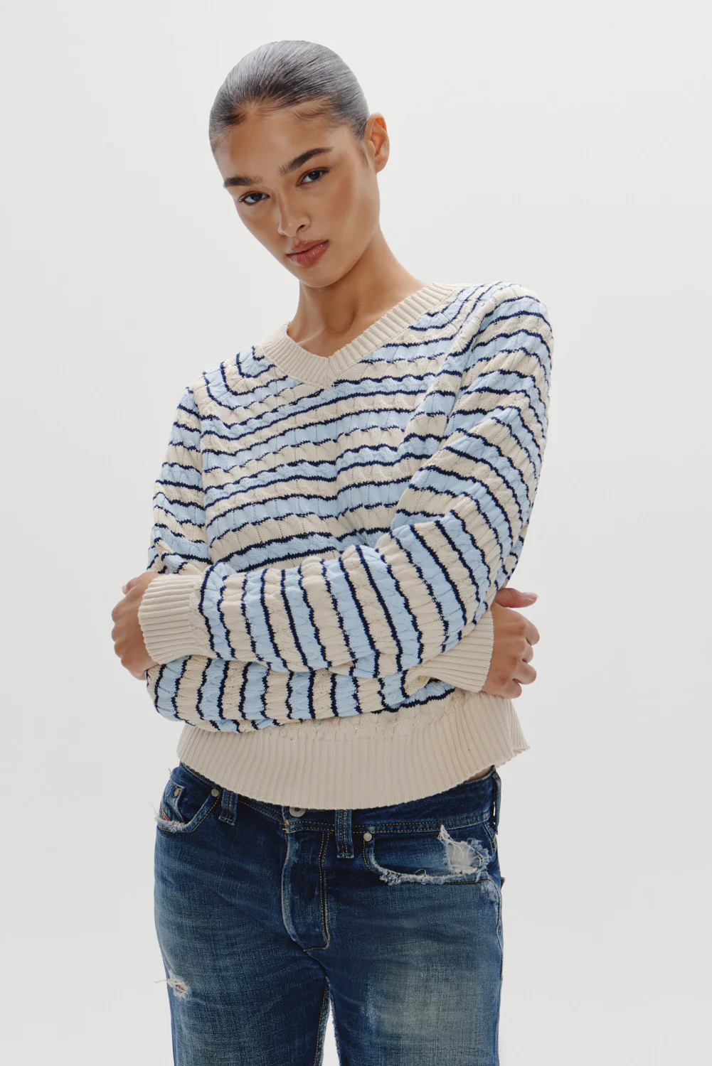 Piper Cotton Knit Sweater - Lighthouse - Image 4