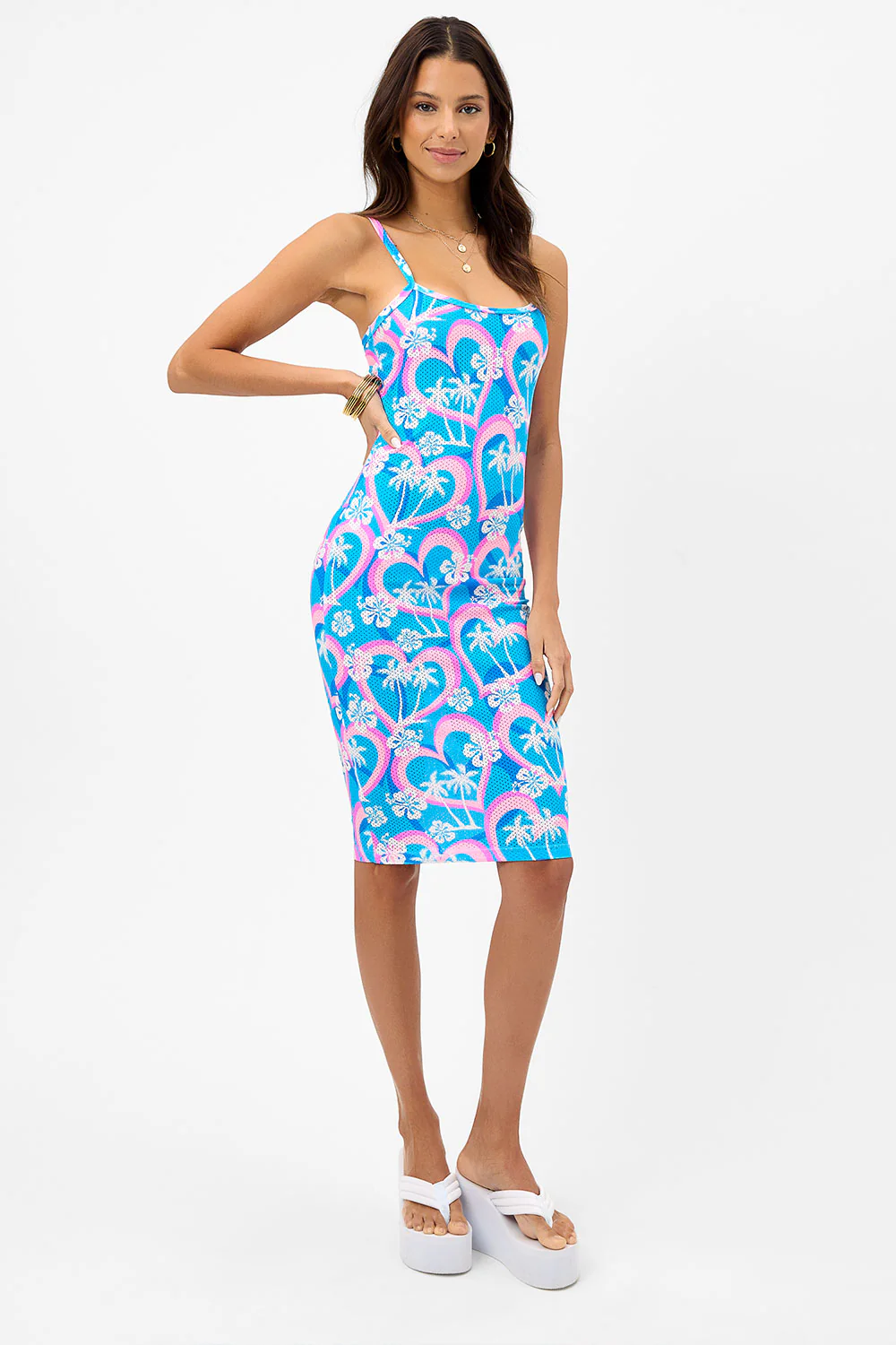 Quinn Mesh Midi Dress - Tropic Love - Image 5