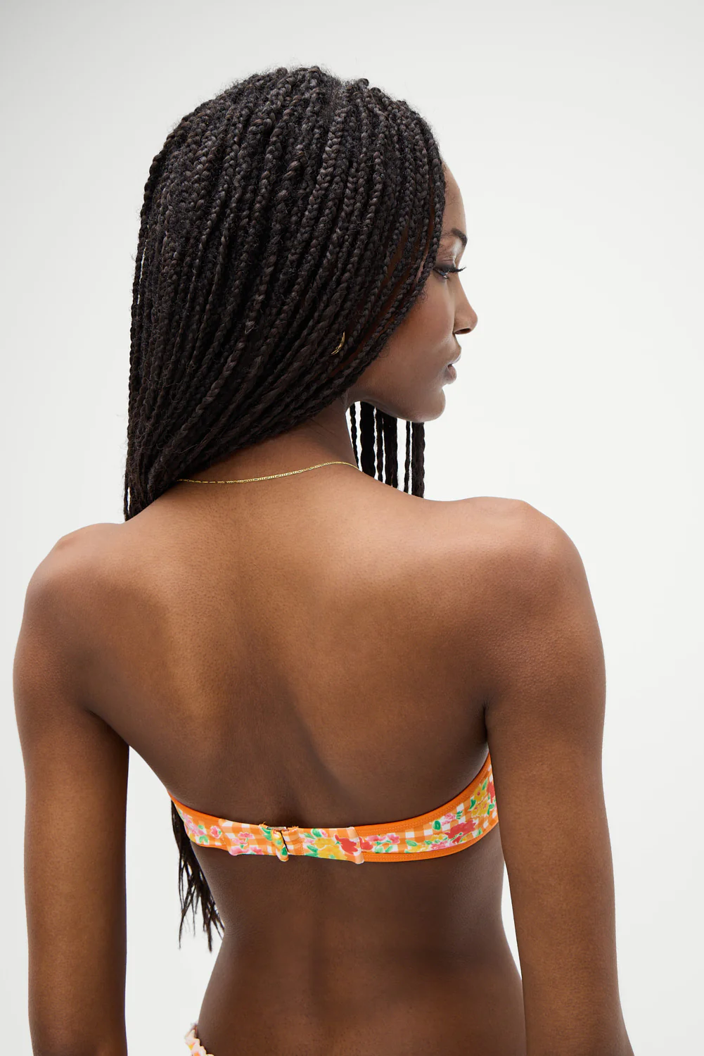 Rosabella Floral Bandeau Bikini Top - Marigold Gingham - Image 2