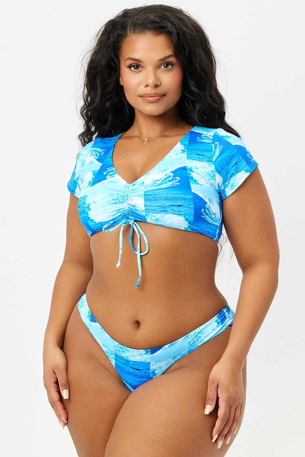 Ryan Tie Front Bikini Top - Waves - Image 3