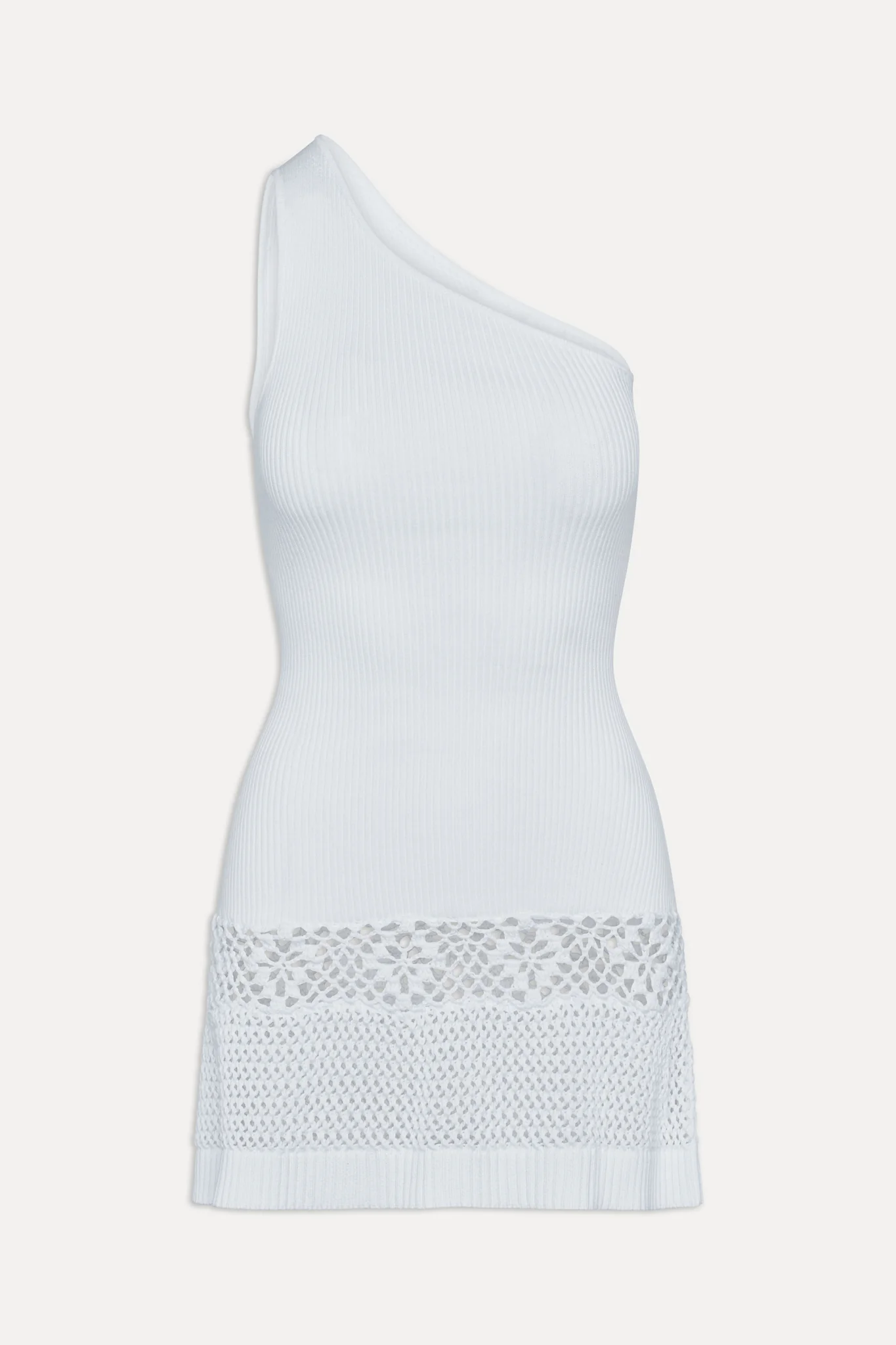 Serenade One Shoulder Crochet Dress - White - Image 3