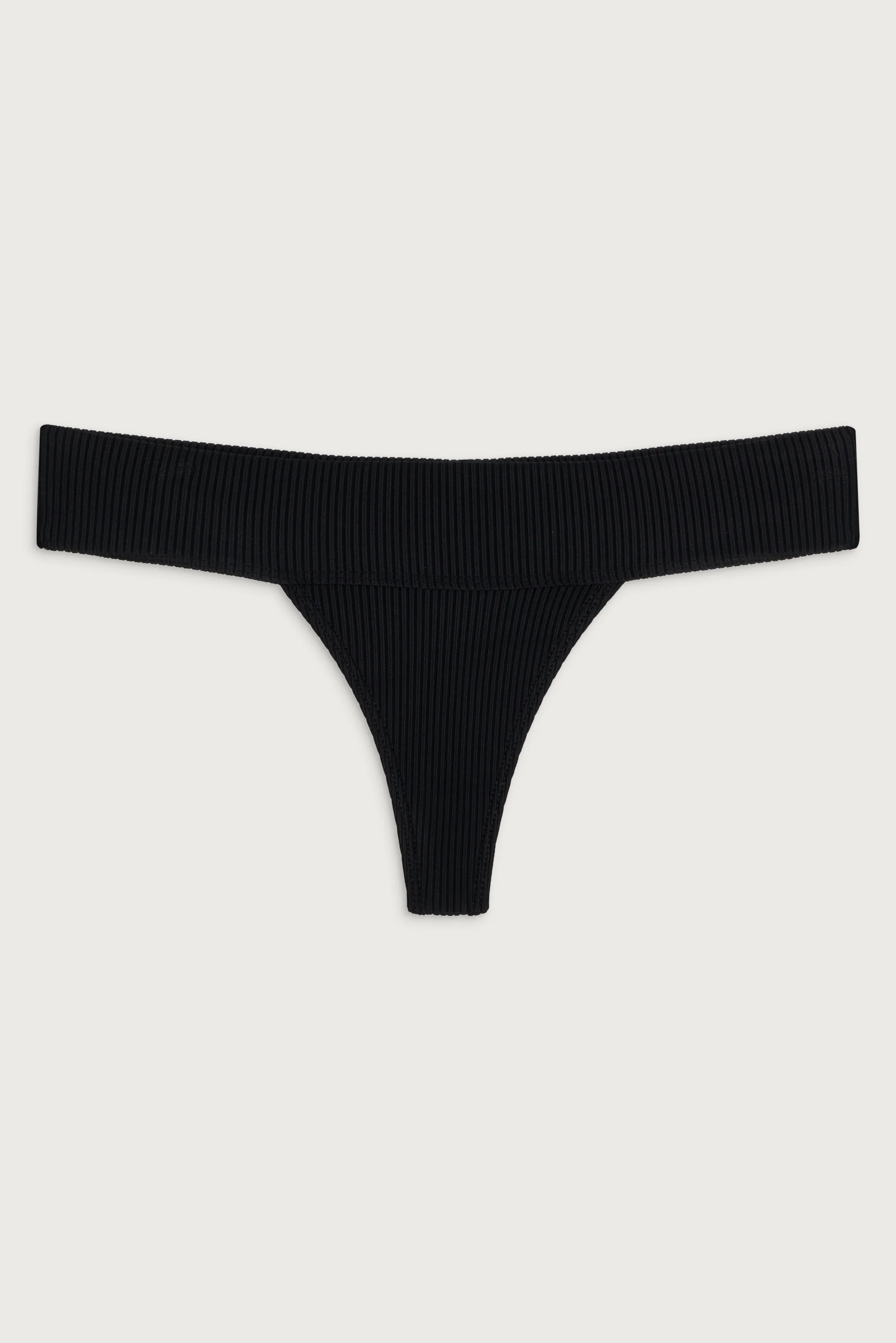 Sofia Ribbed Micro Bikini Bottom - Black - Image 3