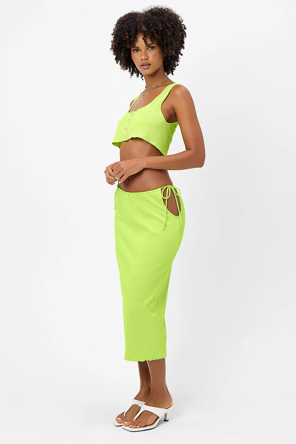 Solana Plissé Tank - Kiwi - Image 2