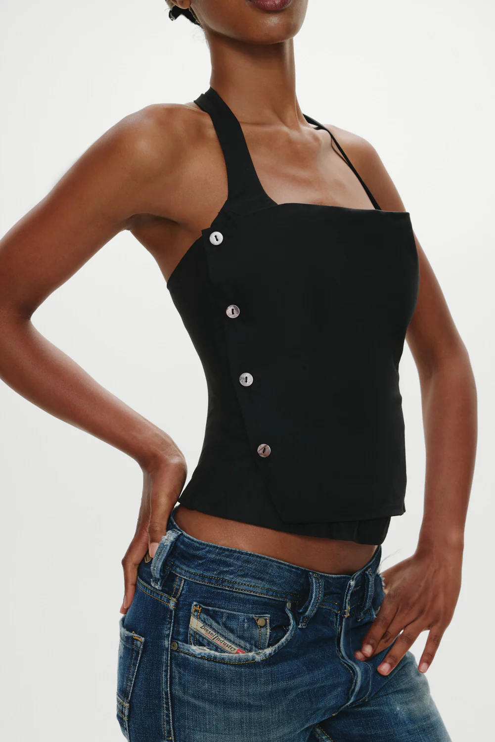 Sterling Cotton Wrap Halter Top - Midnight Serenade - Image 5