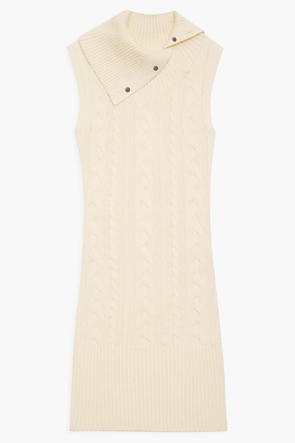 Storm Cable Cloud Knit Mini Dress - French Vanilla - Image 2