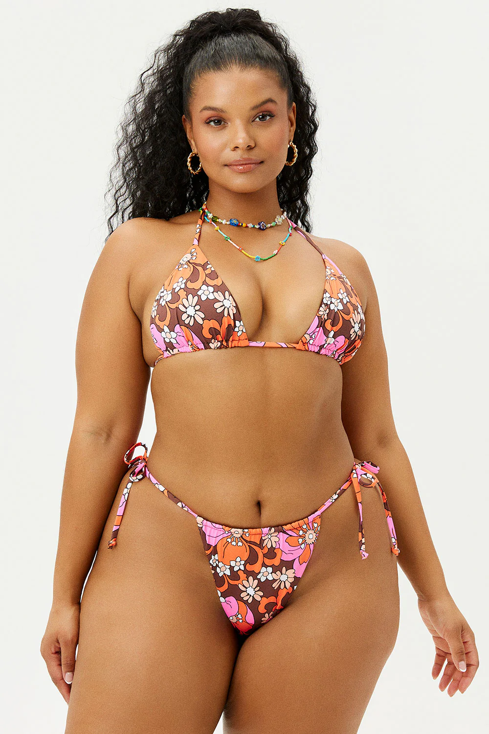 Tia Floral Triangle Bikini Top - Tropics - Image 3