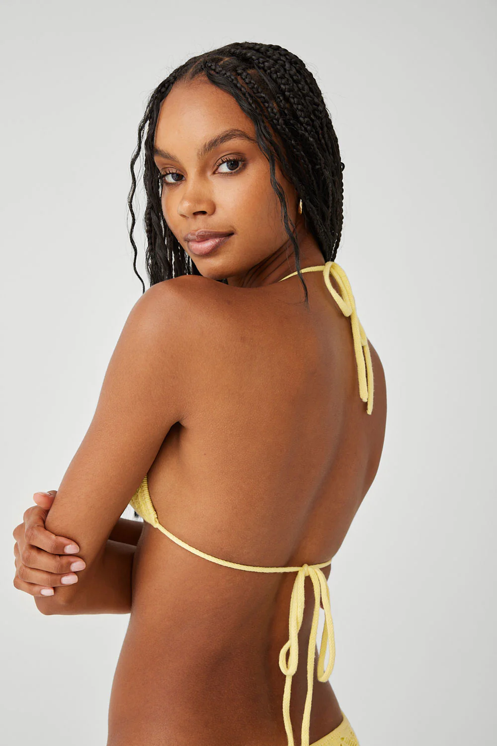 Tide Crochet Triangle Bikini Top - Honey Butter - Image 2