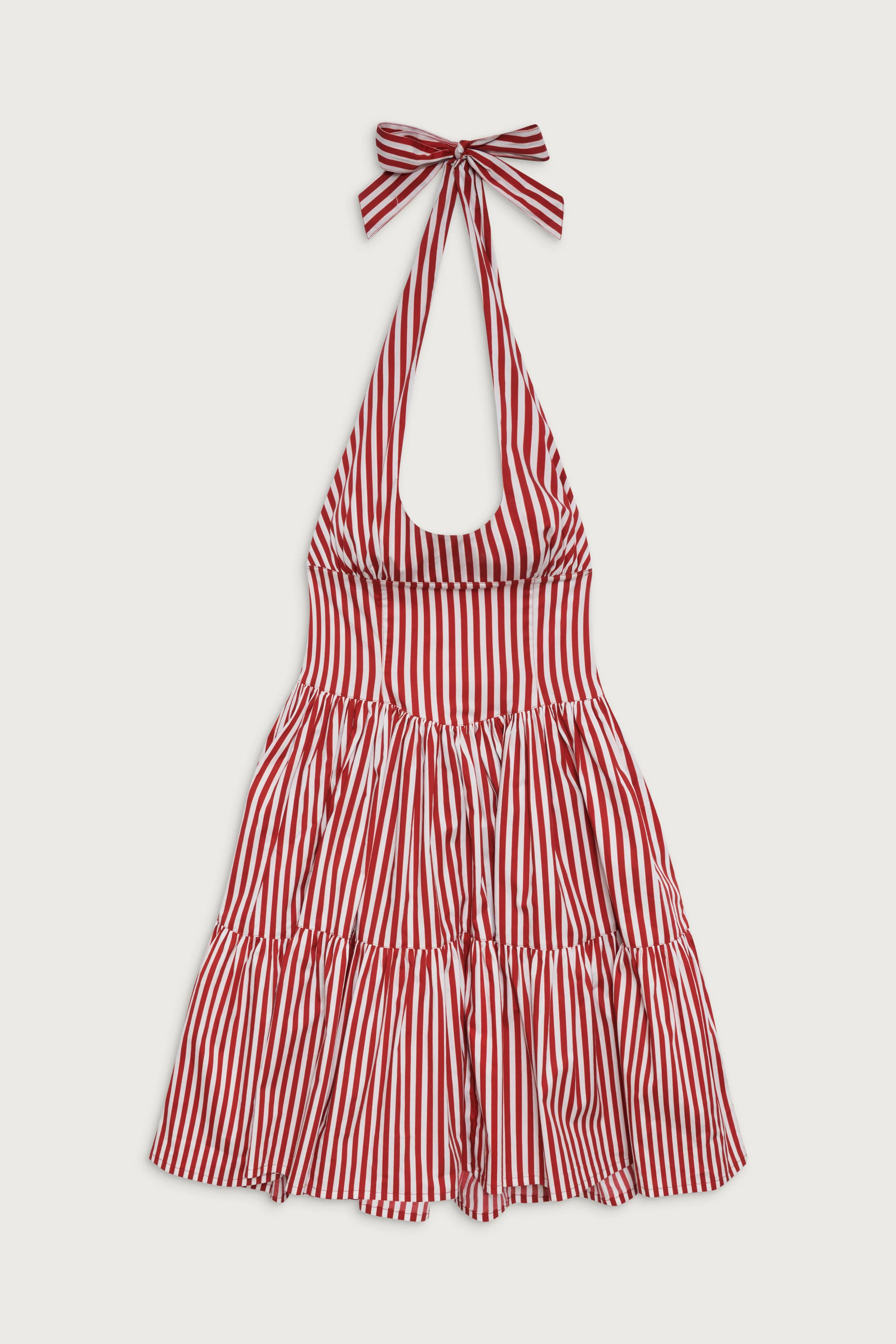 Tulsa Halter Midi Dress - Scarlet Stripe - Image 3