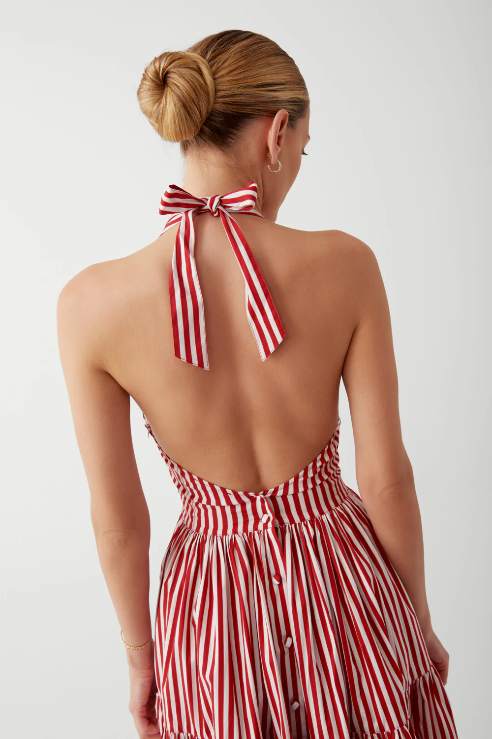 Tulsa Halter Midi Dress - Scarlet Stripe - Image 6