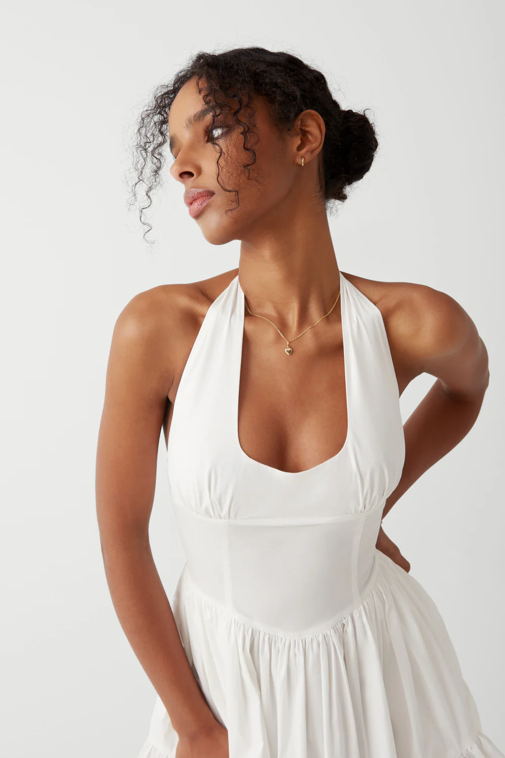 Tulsa Halter Midi Dress - White - Image 4