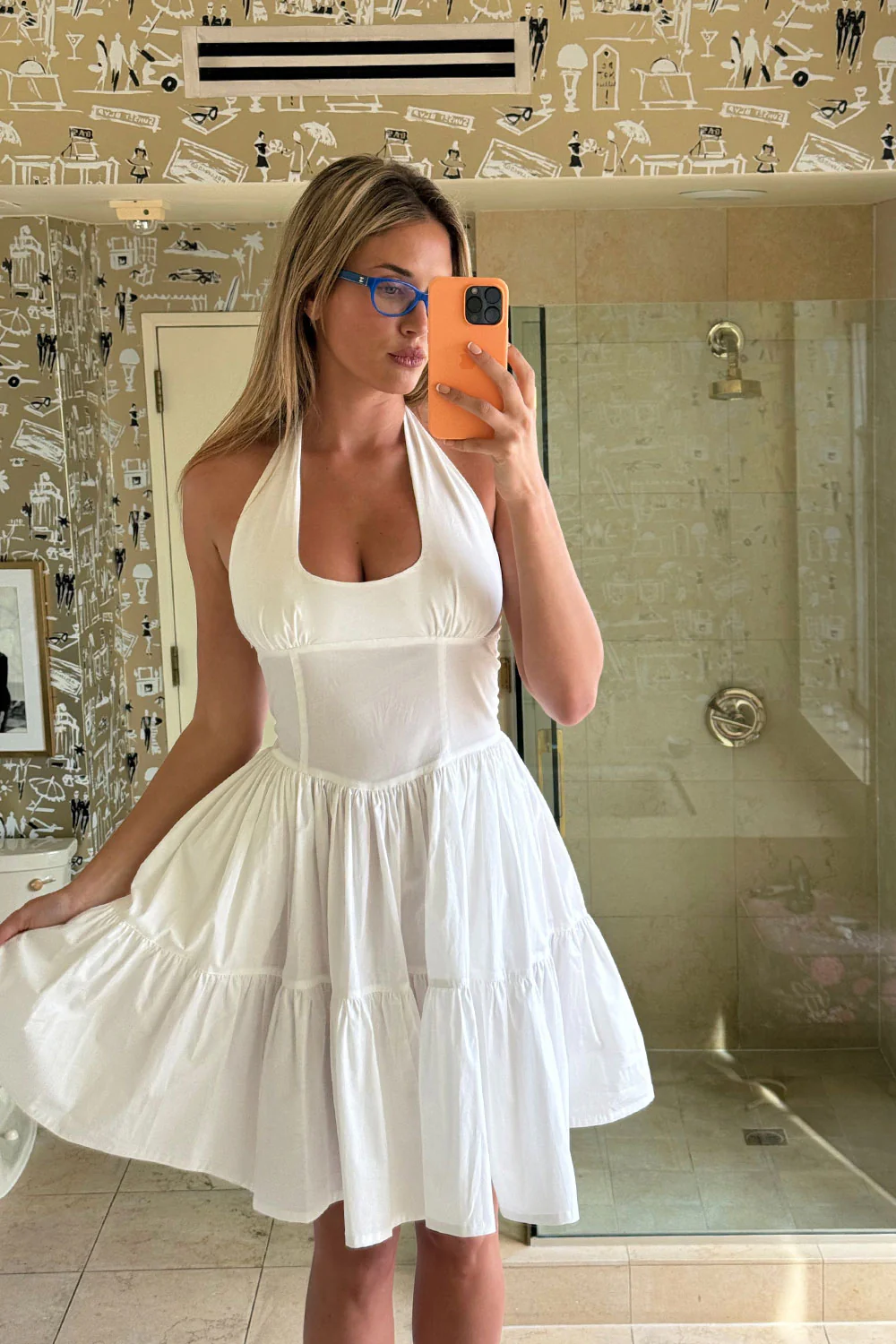 Tulsa Halter Midi Dress - White - Image 6