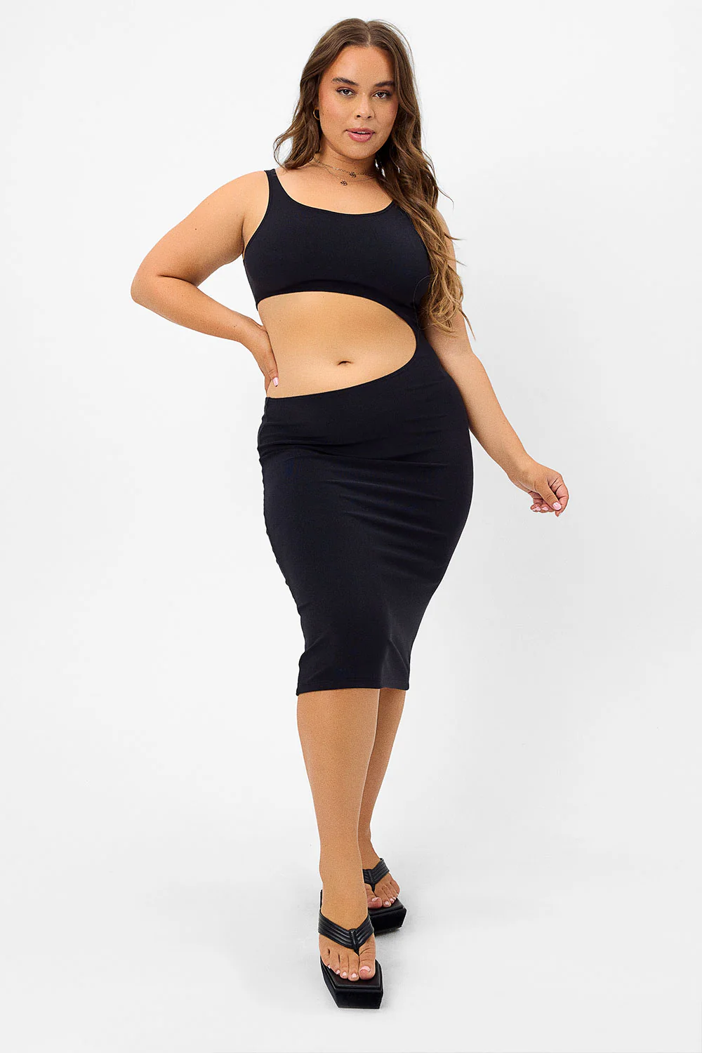 Twelve Terry High Neck Dress - Black - Image 2