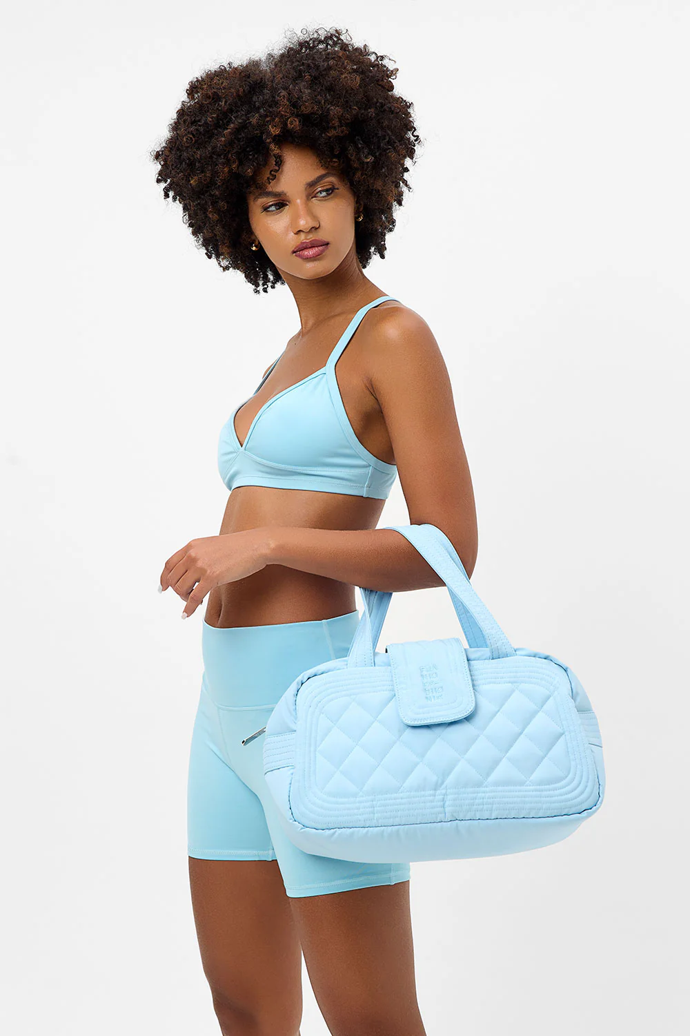 Venus Quilted Bag - Baby Blue - Image 5
