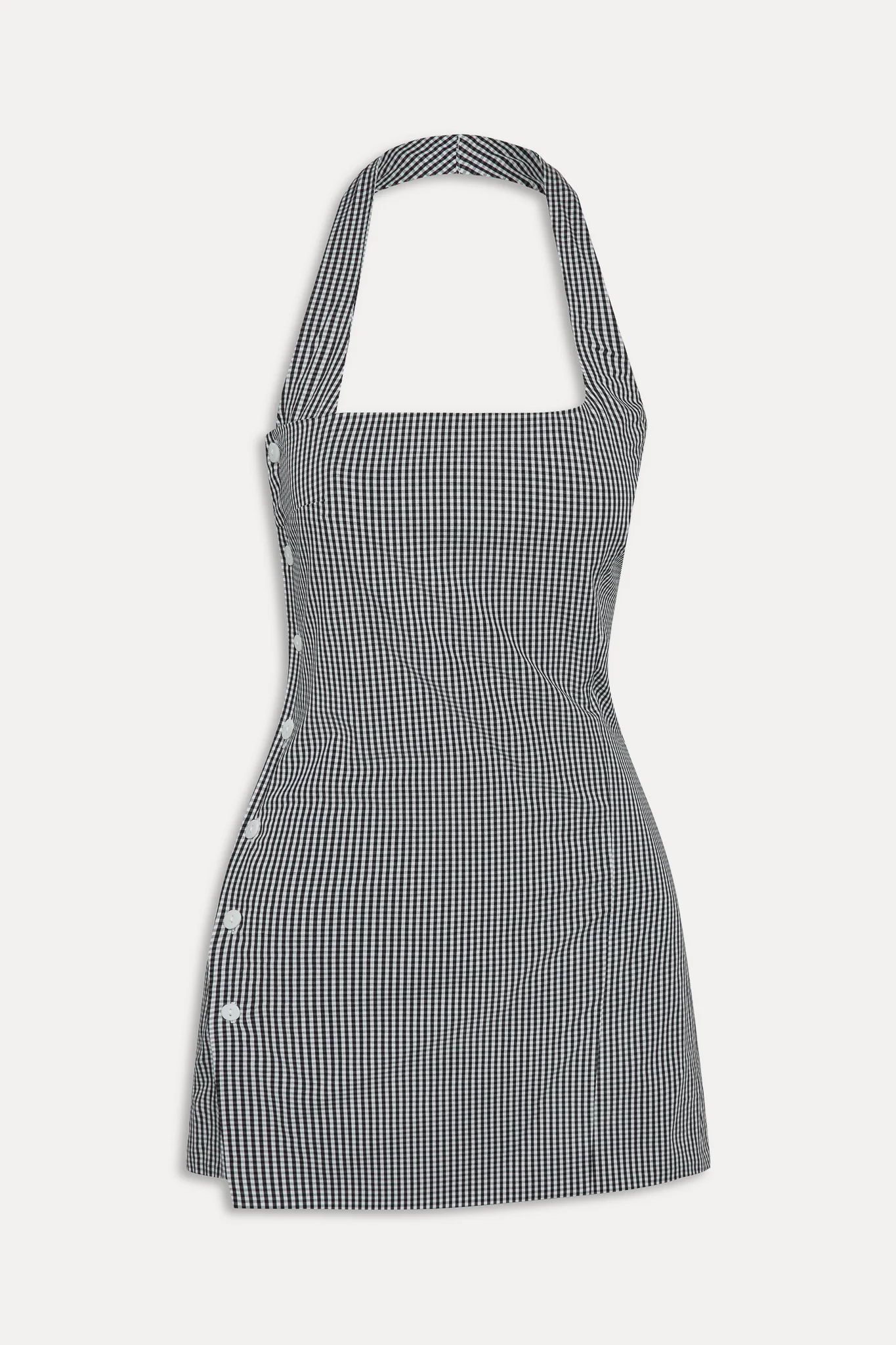 West Cotton Wrap Mini Dress - Morning Gingham - Image 3