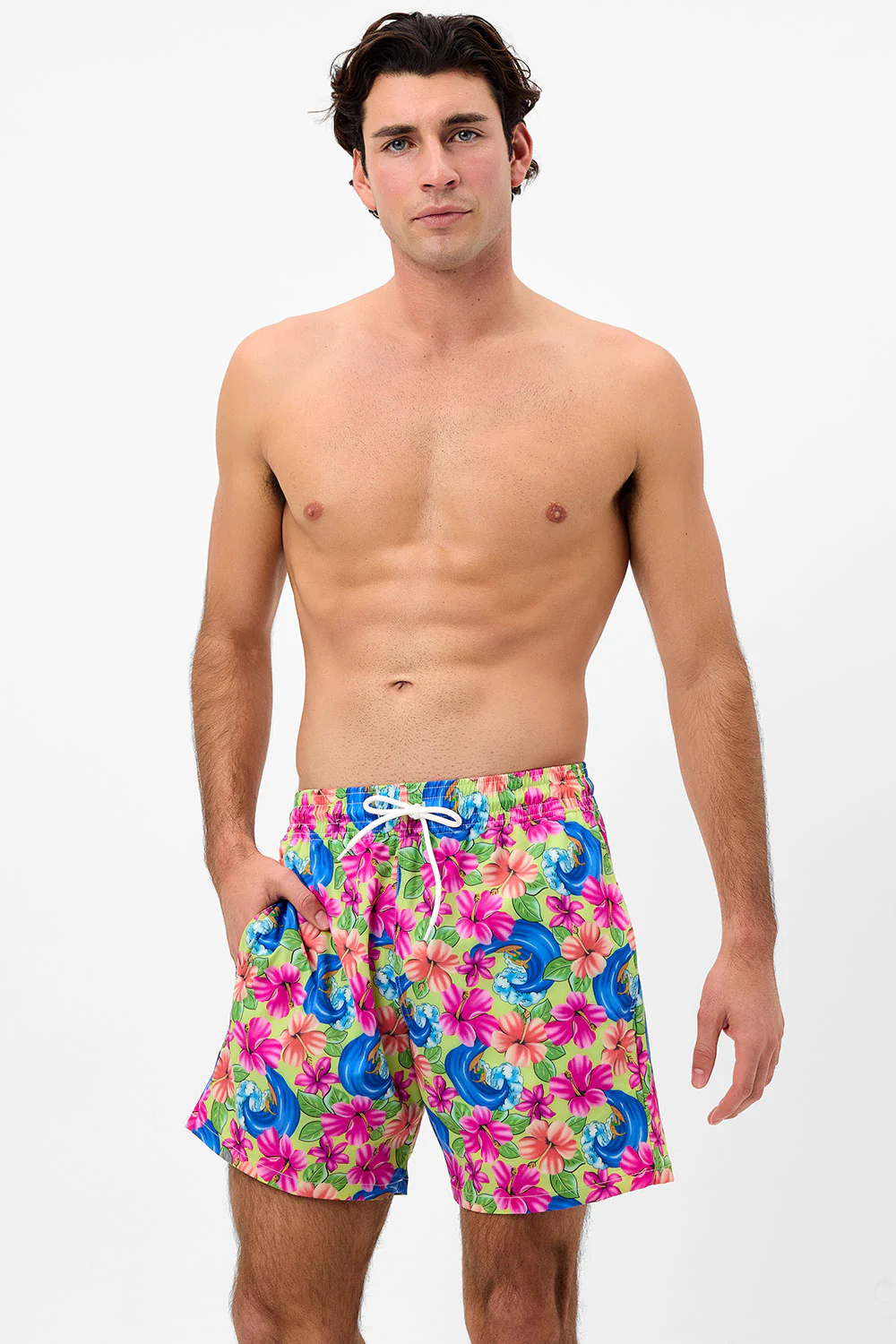 Winston Floral Unisex Board Short - Neon Surfer - Image 2