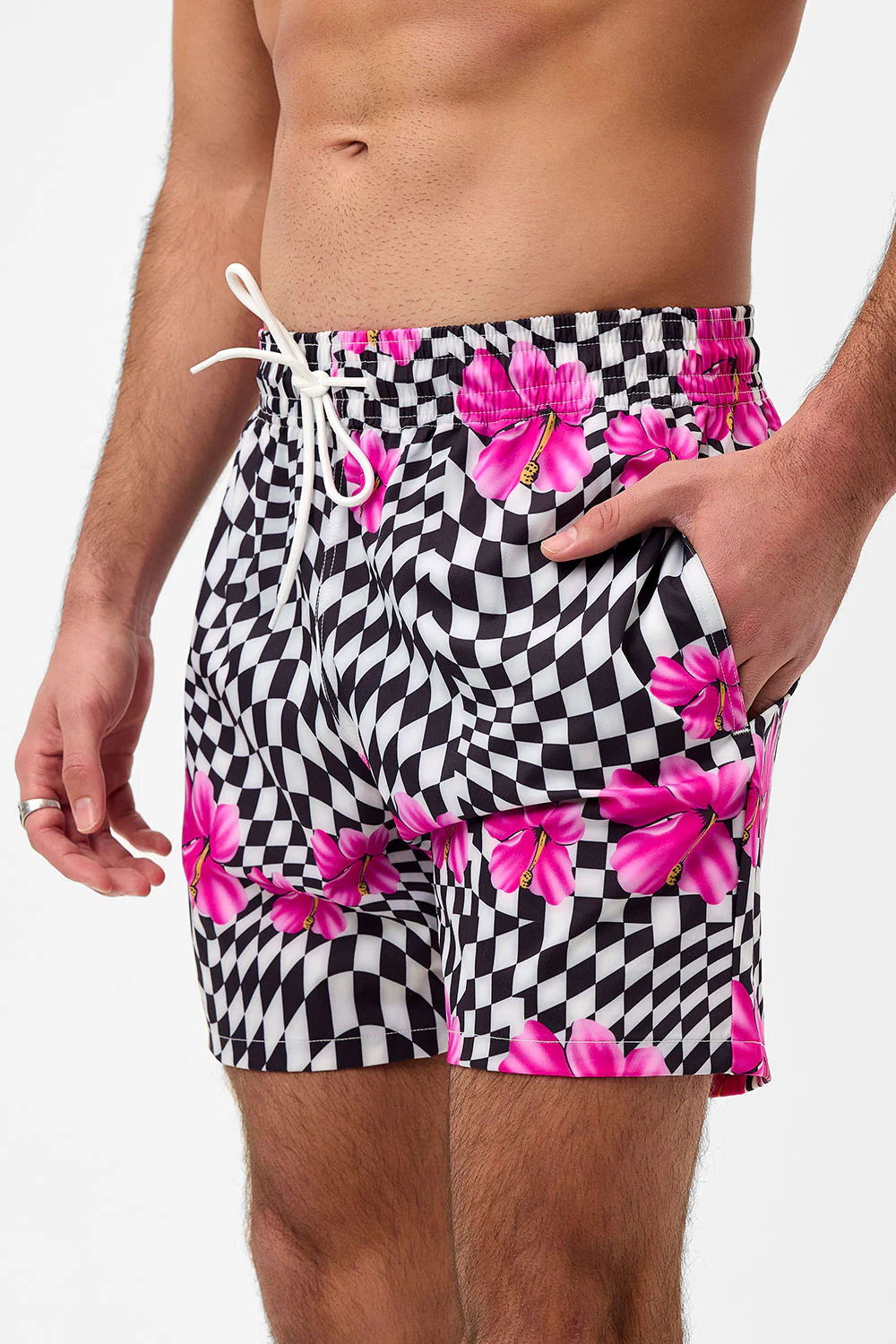 Winston Unisex Board Short - Black Morrison Hibiscus - Image 2