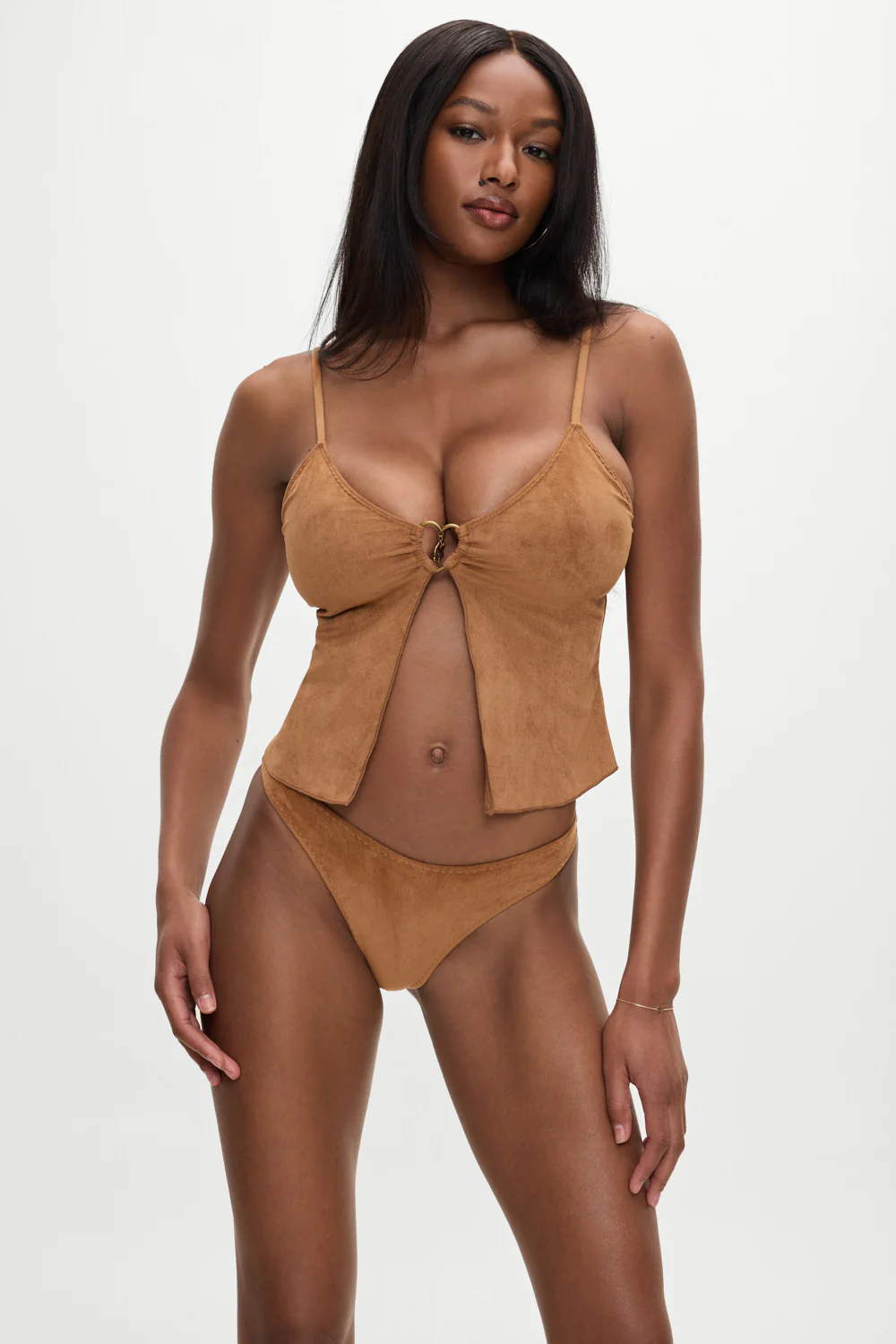 x BELLA HADID Dove Suede Bikini Bottom - Sunkissed Suede - Image 4