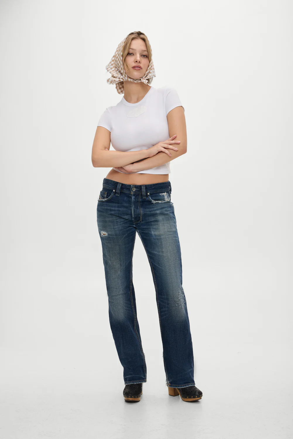 x BELLA HADID Little Miss Head Scarf - Rodeo Gingham - Image 6