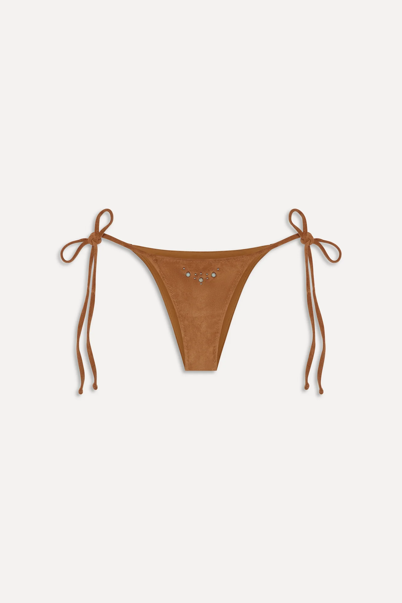 x BELLA HADID Mackenzie Suede String Bikini Bottom - Sunkissed Suede - Image 3