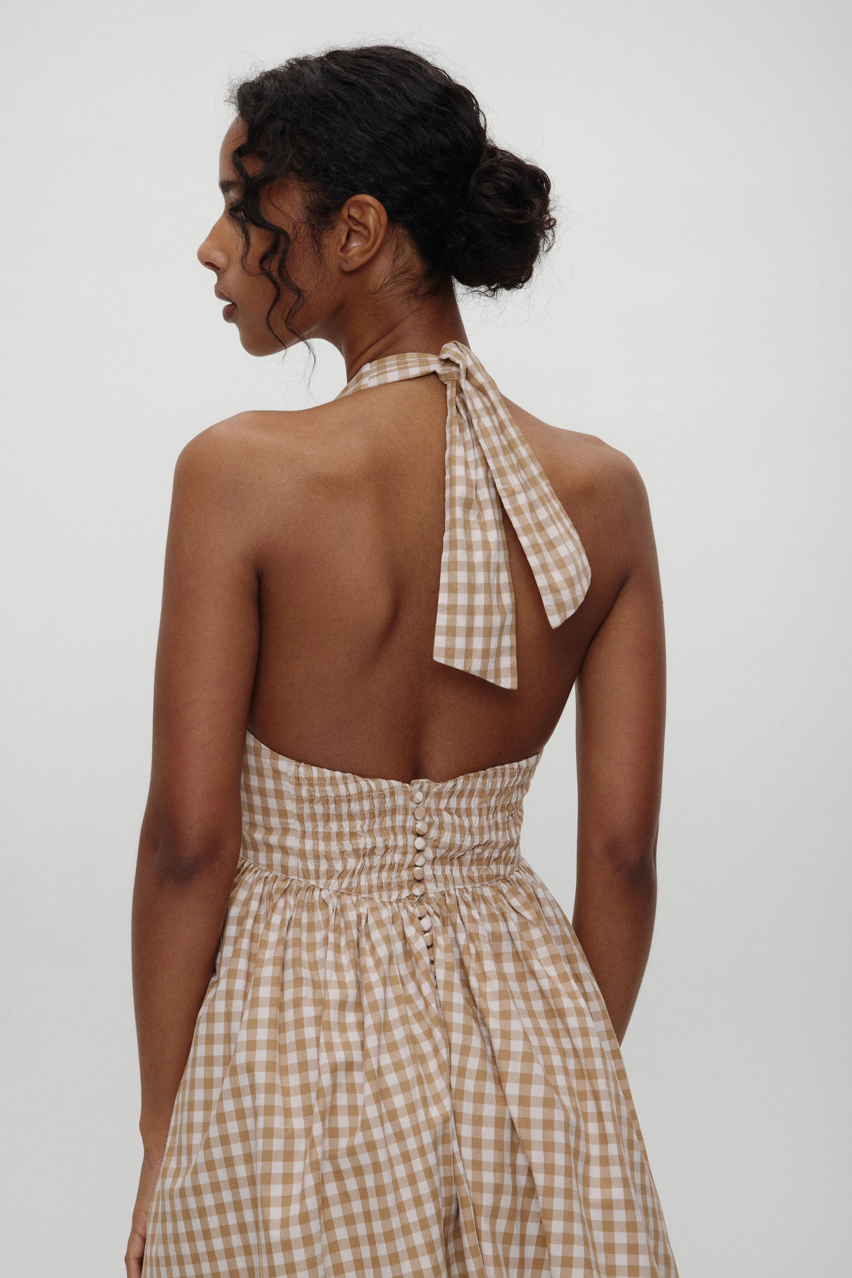 x BELLA HADID Prairie Midi Dress - Rodeo Gingham - Image 5