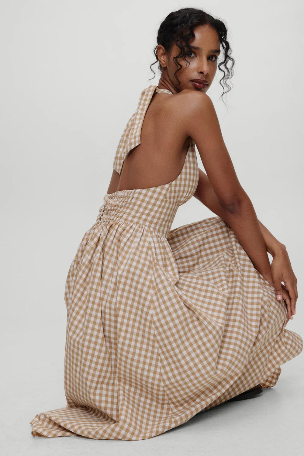 x BELLA HADID Prairie Midi Dress - Rodeo Gingham - Image 6