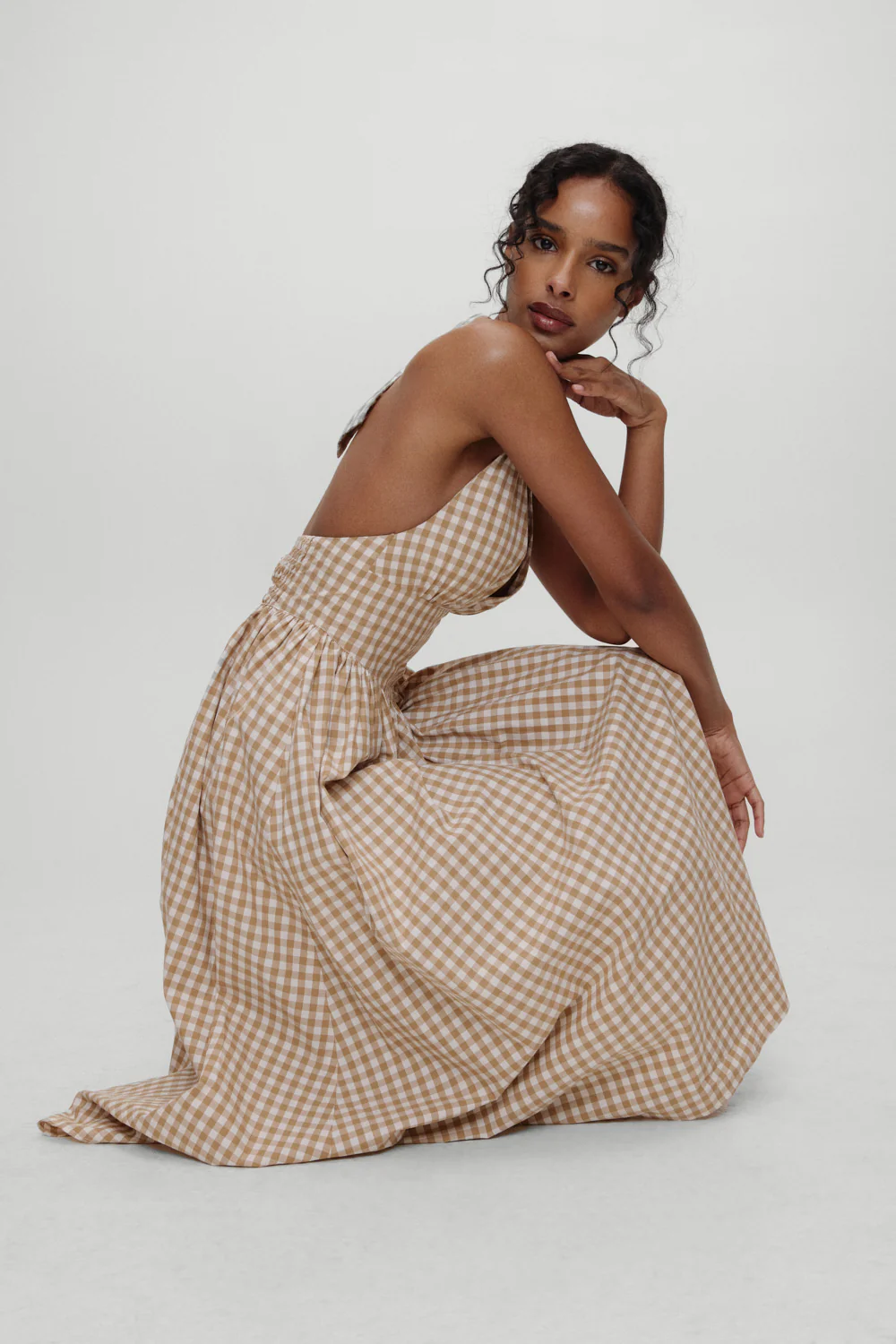 x BELLA HADID Prairie Midi Dress - Rodeo Gingham - Image 8