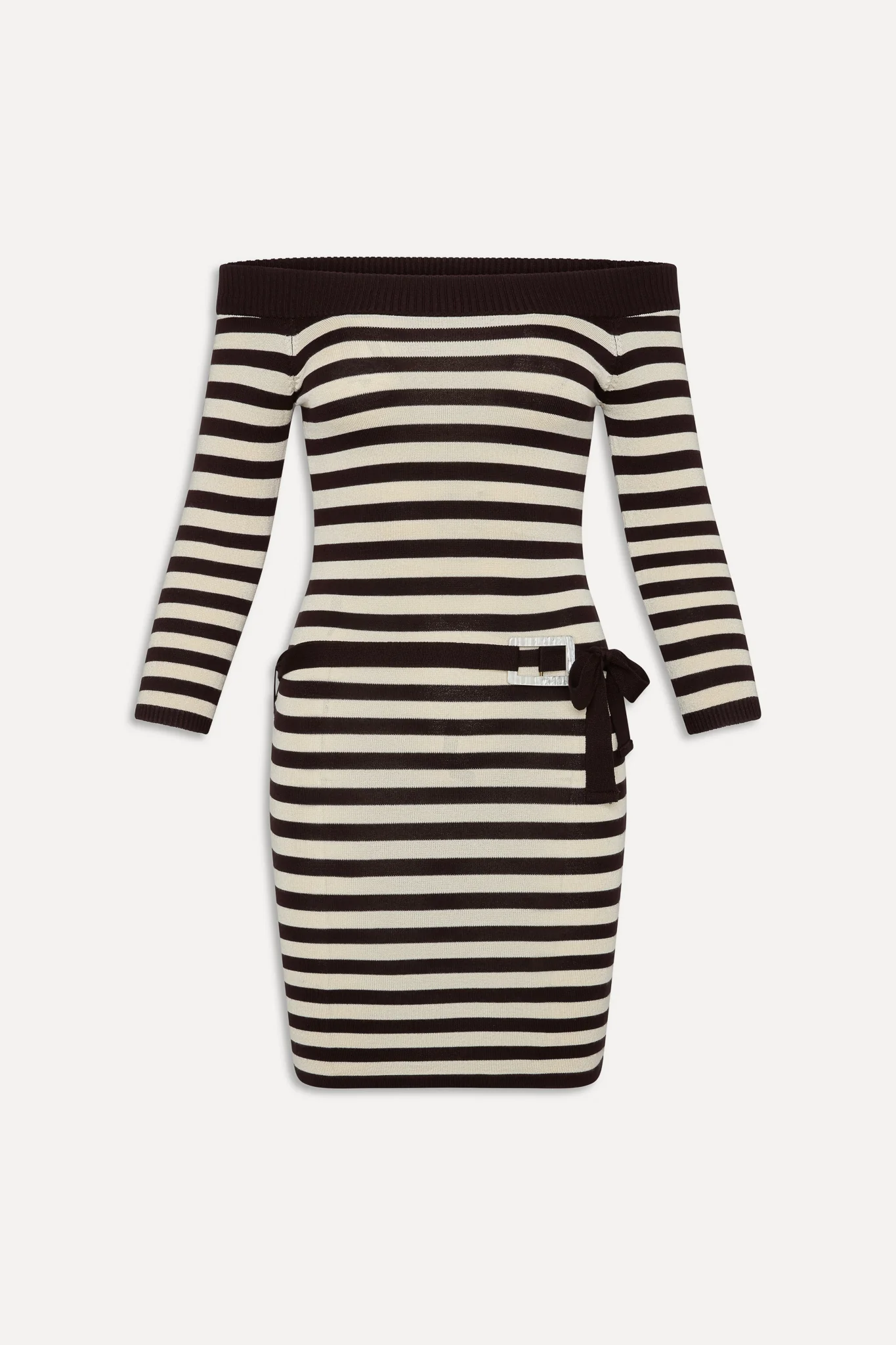 x BELLA HADID Saloon Knit Mini Dress - Cowboy Stripe - Image 3