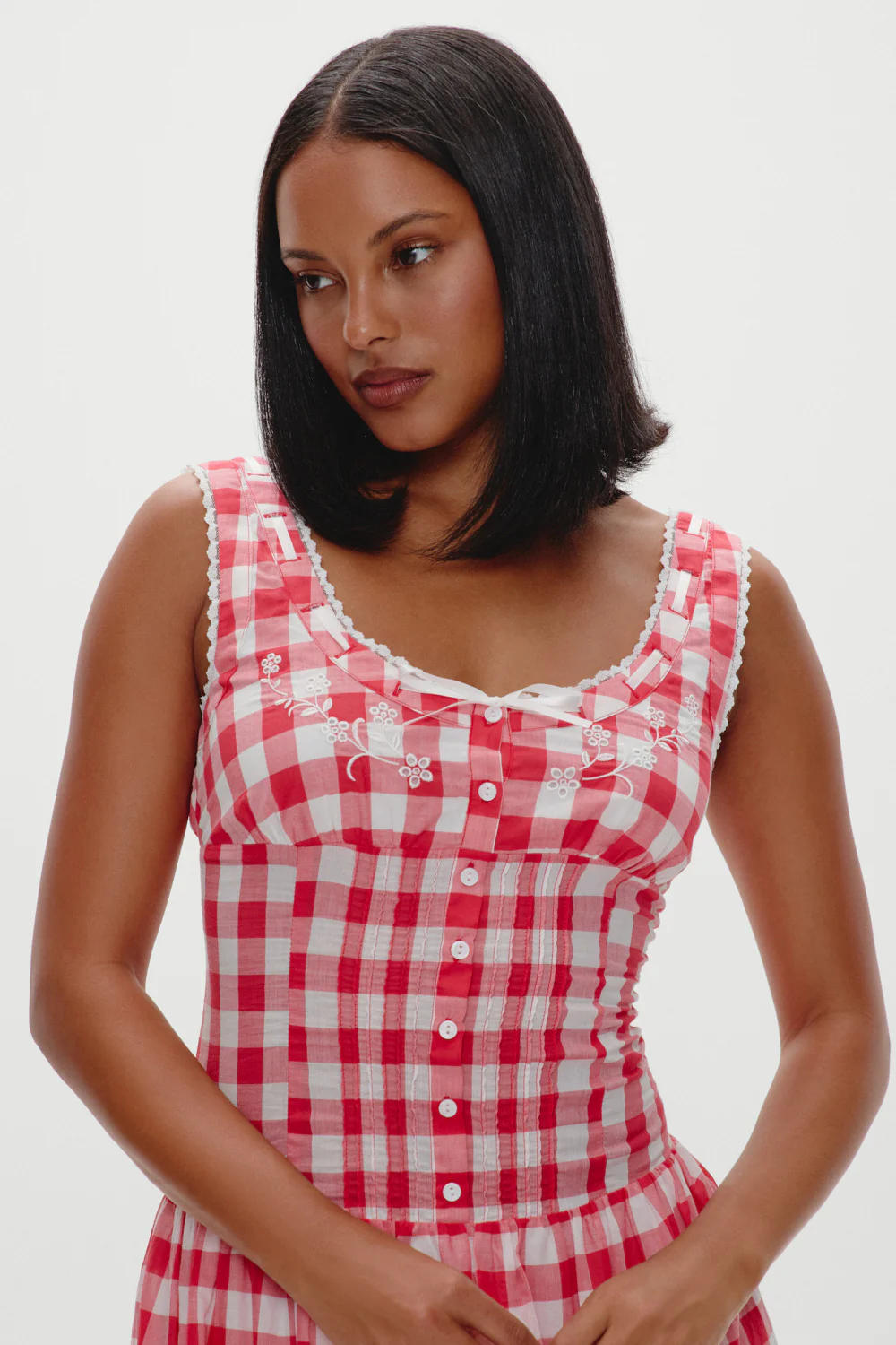 x BELLA HADID Southern Belle Midi Dress - Malibu Picnic - Image 2