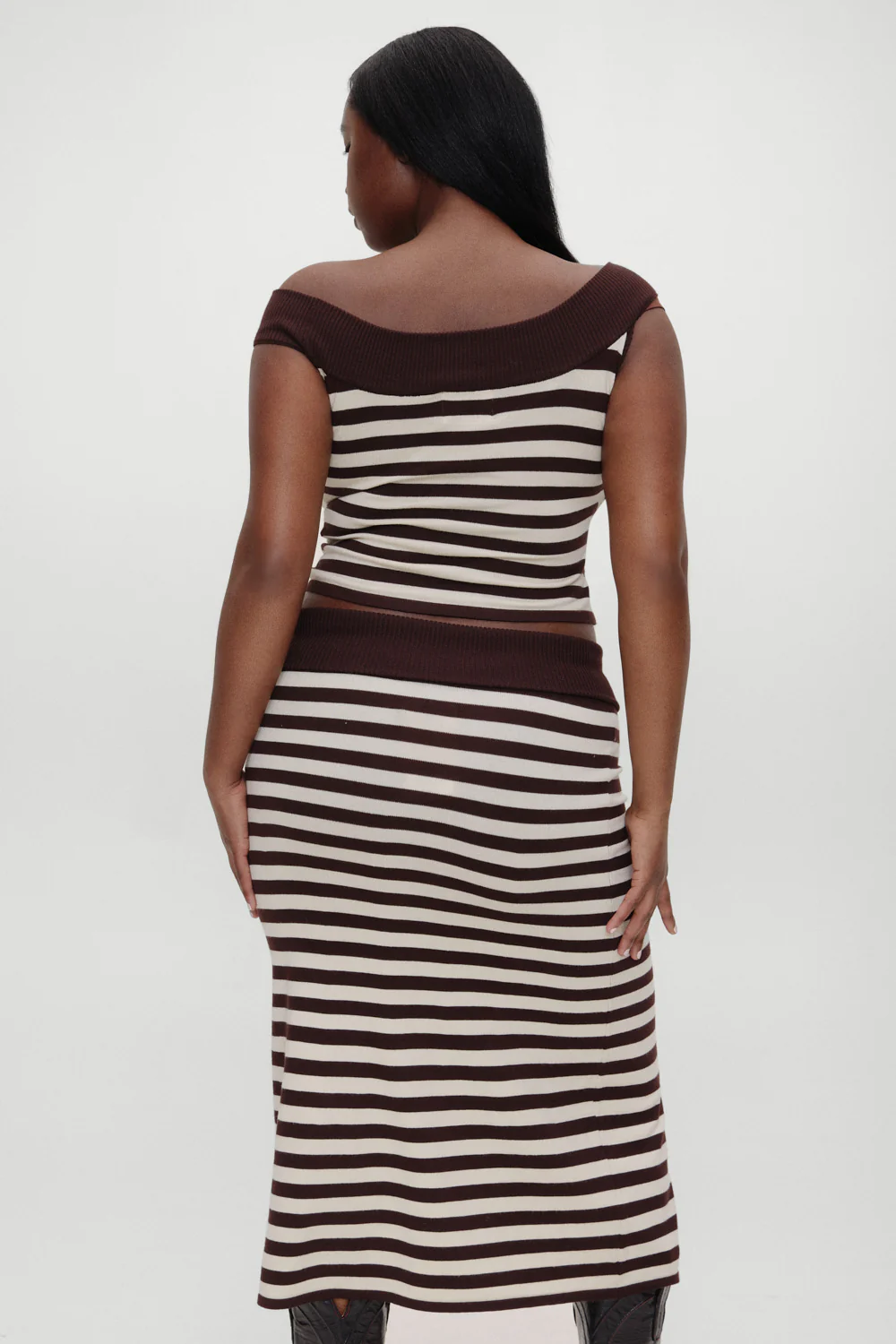 x BELLA HADID Tucker Knit Top - Cowboy Stripe - Image 8