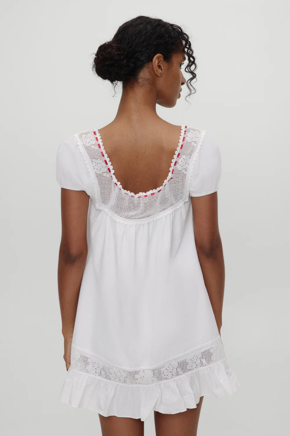 x BELLA HADID Western Poplin Mini Dress - White - Image 8