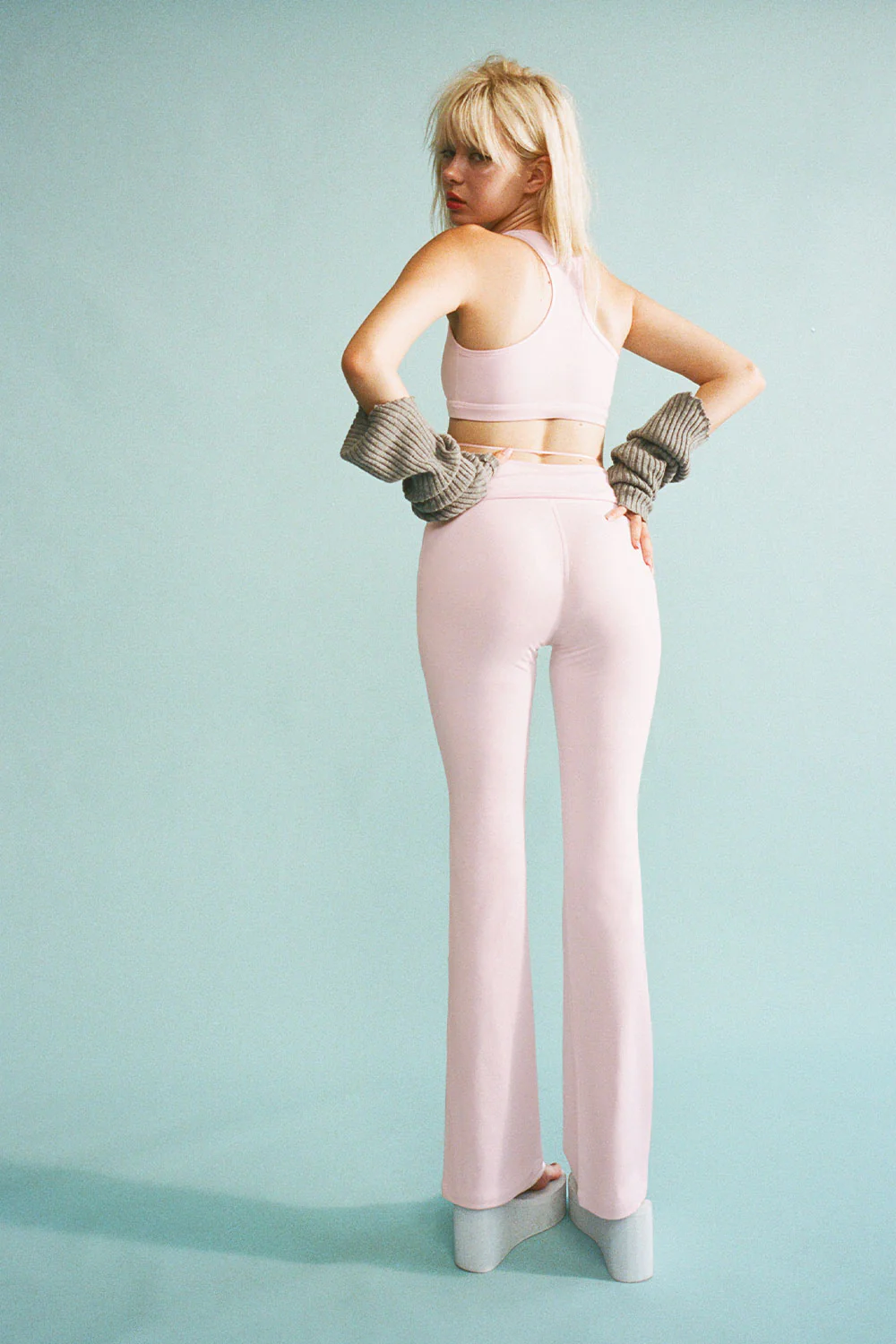 Zippy High Waist Flare Legging - Icy Pink - Image 2