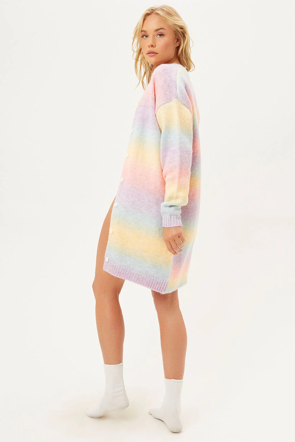 Zoe Knit Cardigan Sweater - Cotton Candy - Image 4